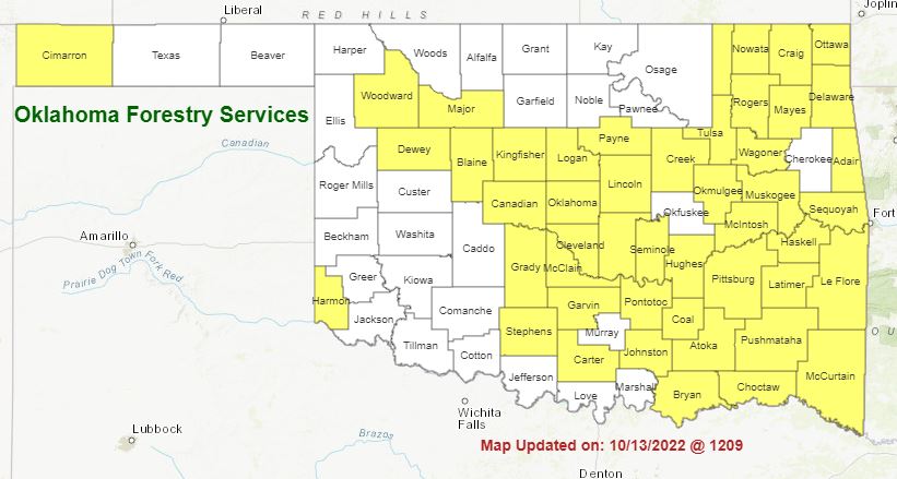  A Red Flag Warning is in effect Across Northeastern and parts of Eastern Oklahoma.