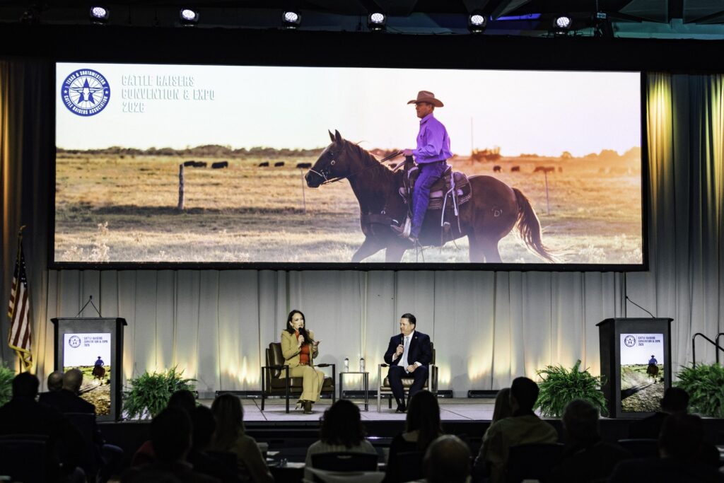 Brooke Rollins on stage at 2026 TSCRA Convention in Ft. Worth, Texas