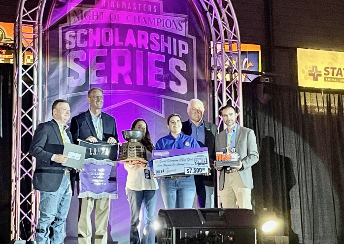 Winners on stage at the
Tulsa state fair night of champions