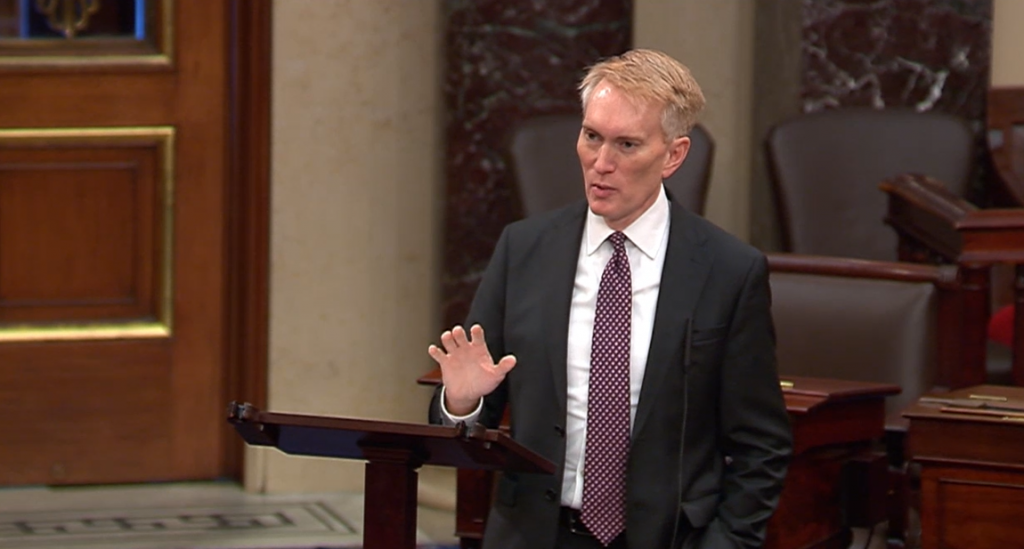 James Lankford at a podium 
