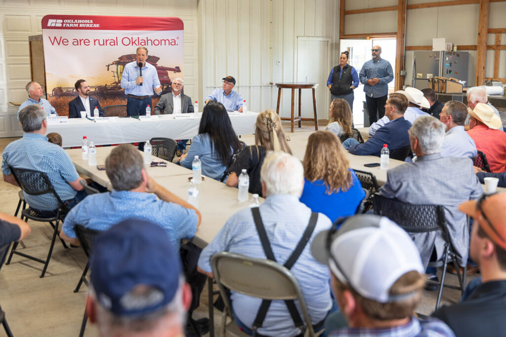EPA Administrator Lee Zeldin speaking to farmers in Mulhall, Oklahoma